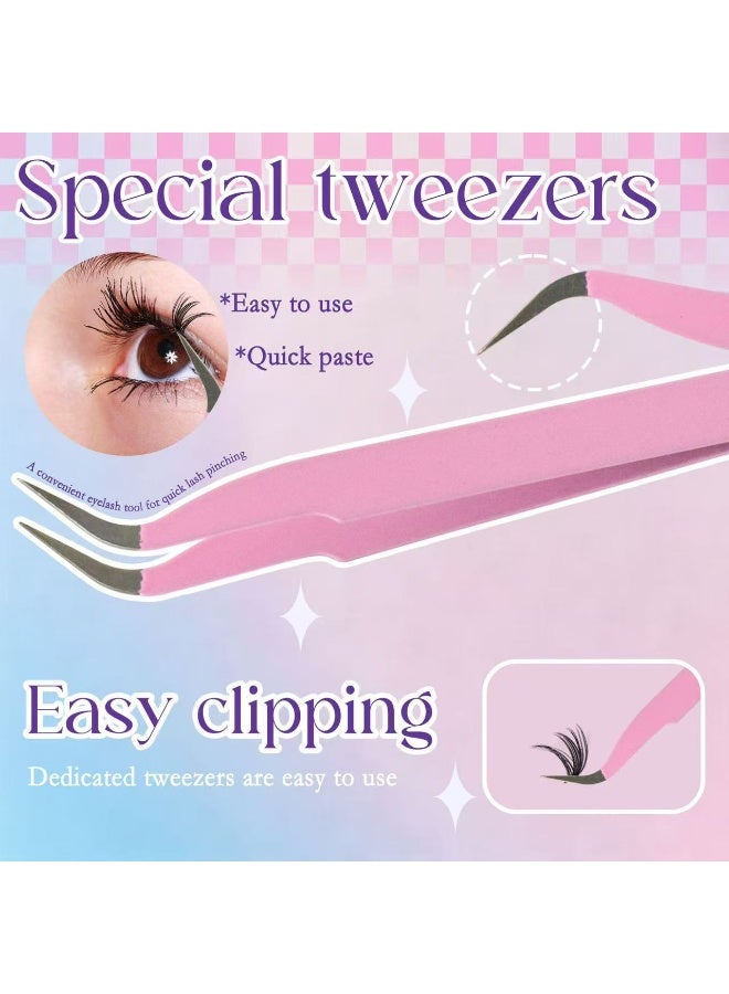 لاشفانا مجموعة رموش وهمية فردية 40د DIY، 200 قطعة رموش مُغصلة نصف اليد، مجموعة تمديد الرموش للتطبيق الذاتي لملابسات طبيعية وسميكة - Image 3